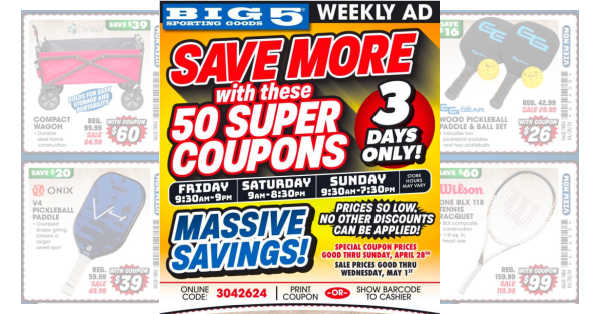 Big 5 Ad (4/26/24 – 4/28/24) Weekly Sales Ad Preview
