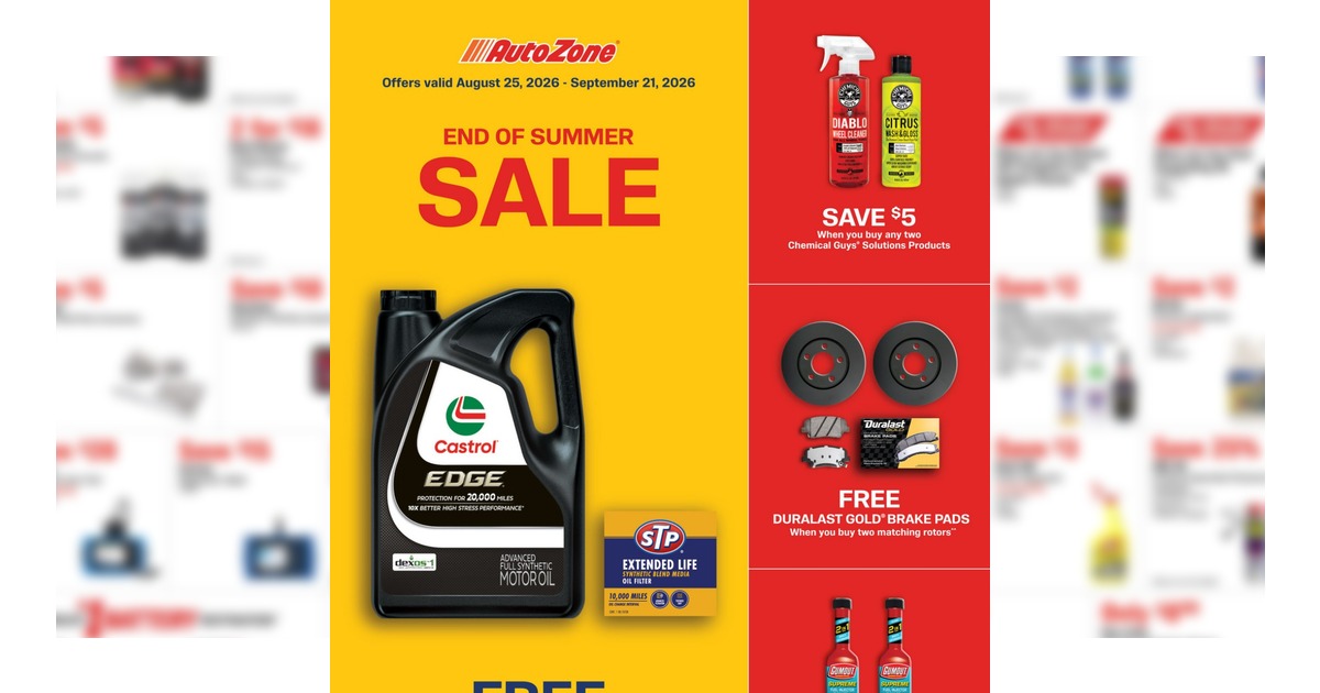 AutoZone Monthly Ad (8/25/25 - 9/21/26)