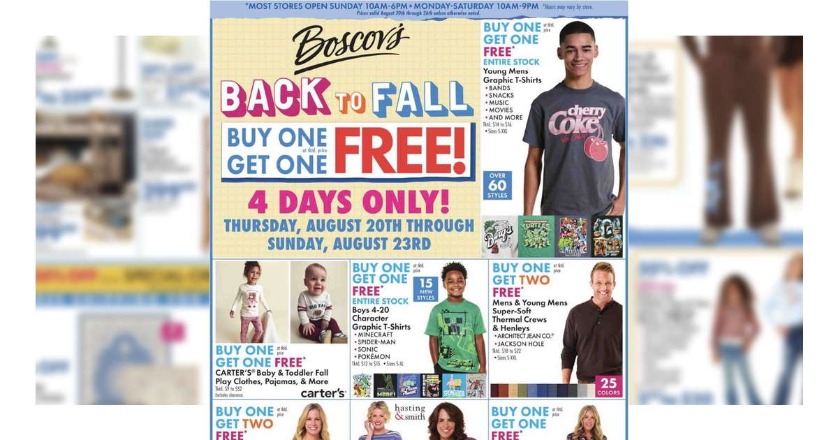 Boscov's Ad (8/20/26- 8/26/26) Weekly Sales Preview