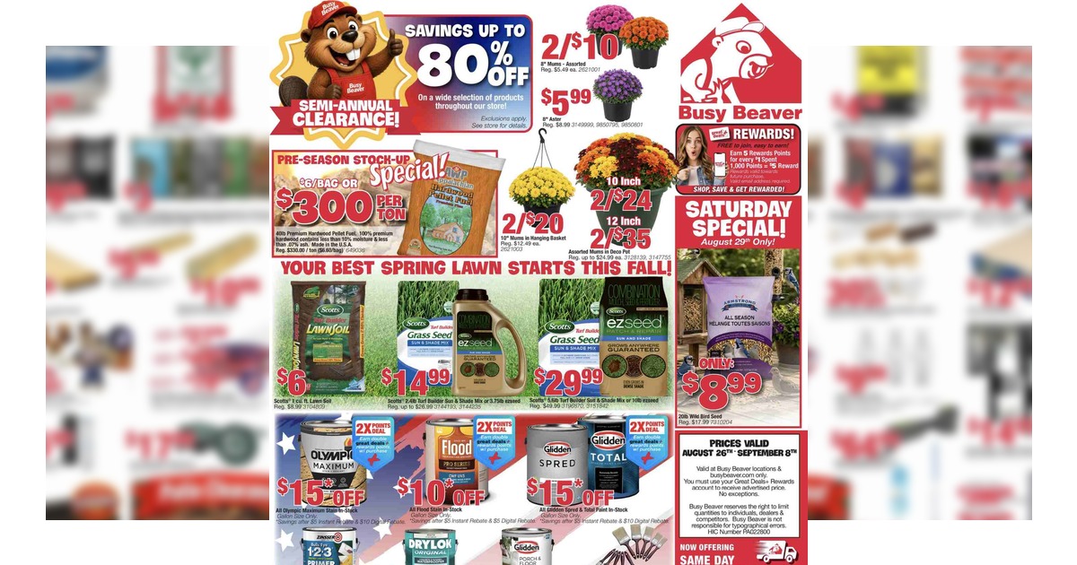 Busy Beaver Sales Ad (8/26/26 – 9/8/26) Preview!