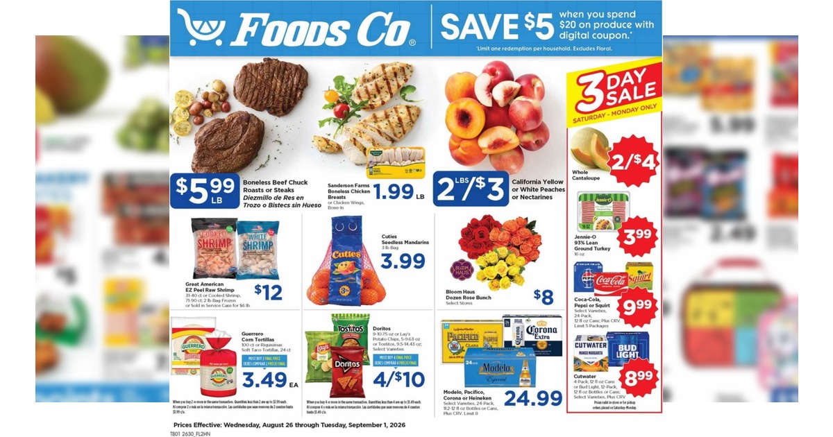 Foods Co Weekly (8/26/26 – 9/1/26) Ad