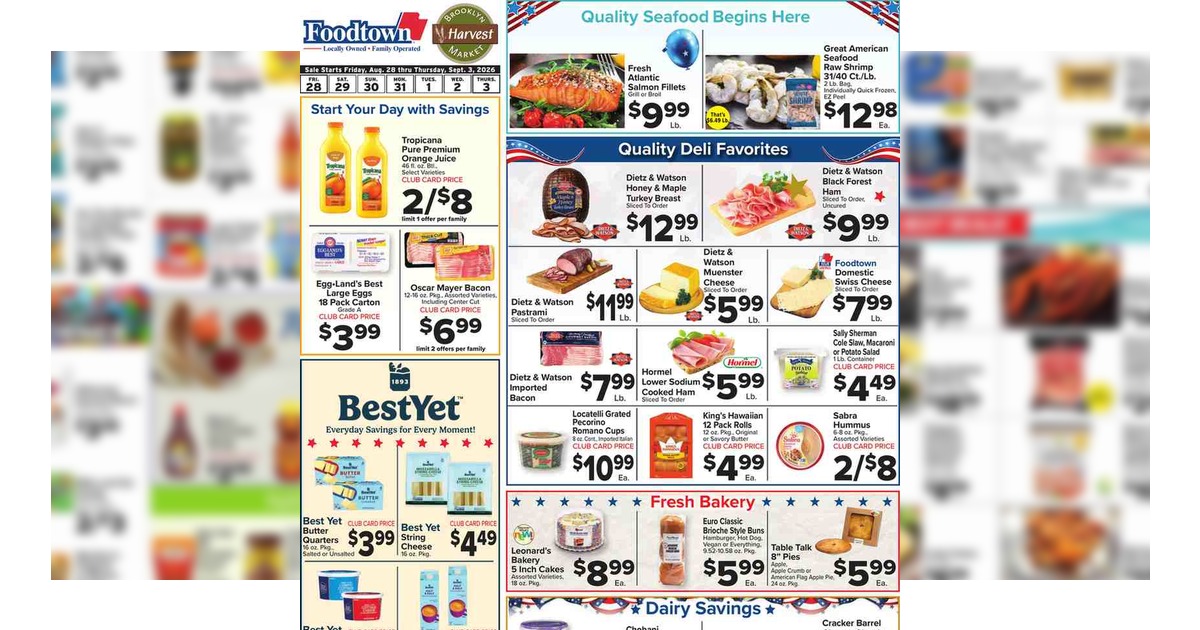 Foodtown Weekly Ad (8/28/26 - 9/3/26) Circular Preview