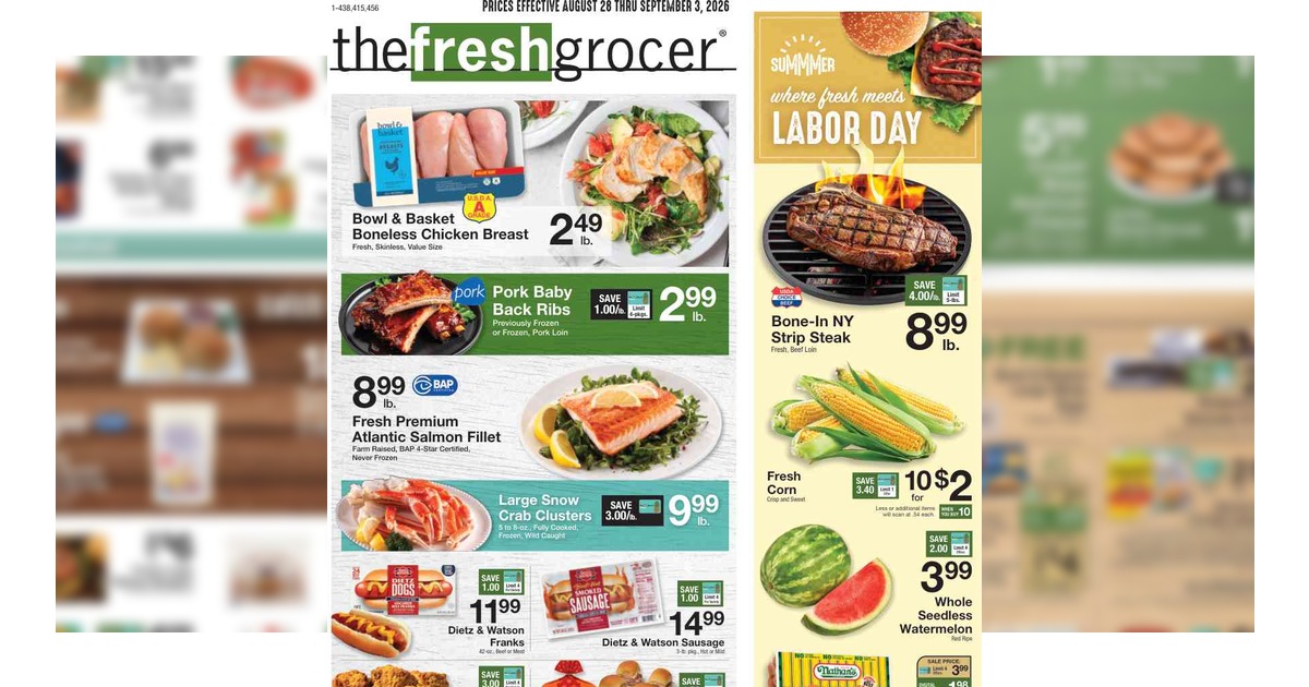 The Fresh Grocer Weekly Ad (8/28/26– 9/3/26) Preview