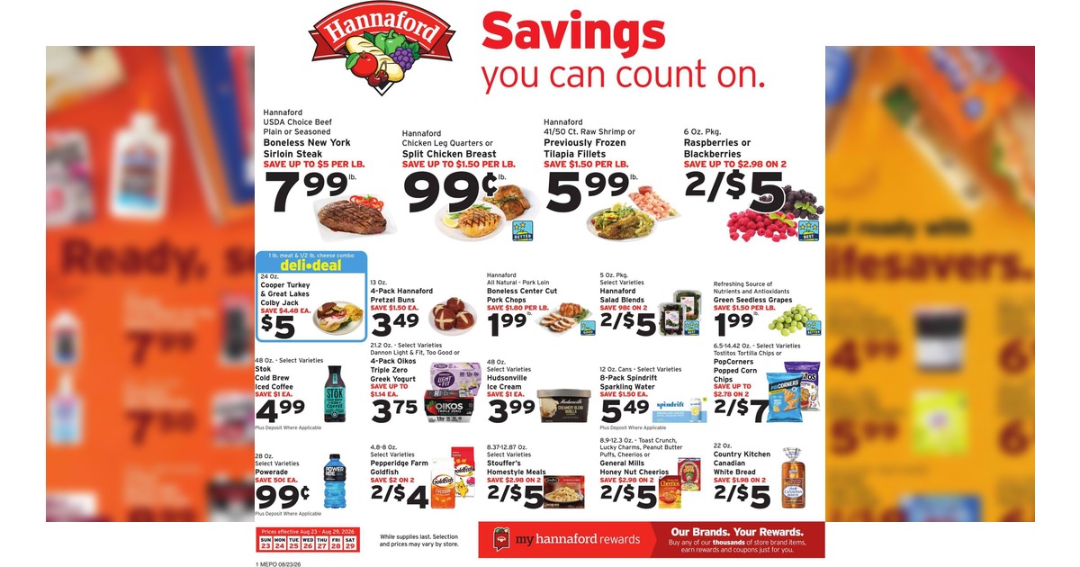 Hannaford Weekly Flyer (8/23/26 – 8/29/26) Ad Preview
