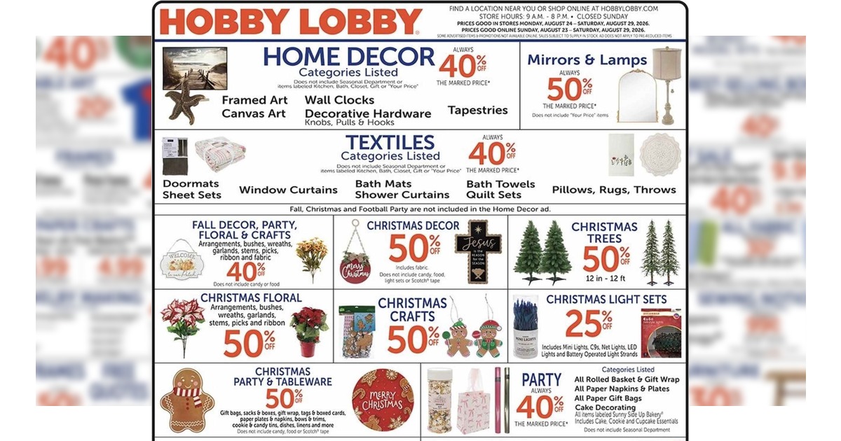 Hobby Lobby Weekly Ad (8/23/26 - 8/29/26) Preview