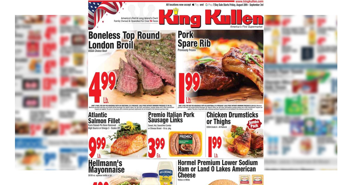 King Kullen Circular (8/28/26– 9/3/26) Weekly Ad