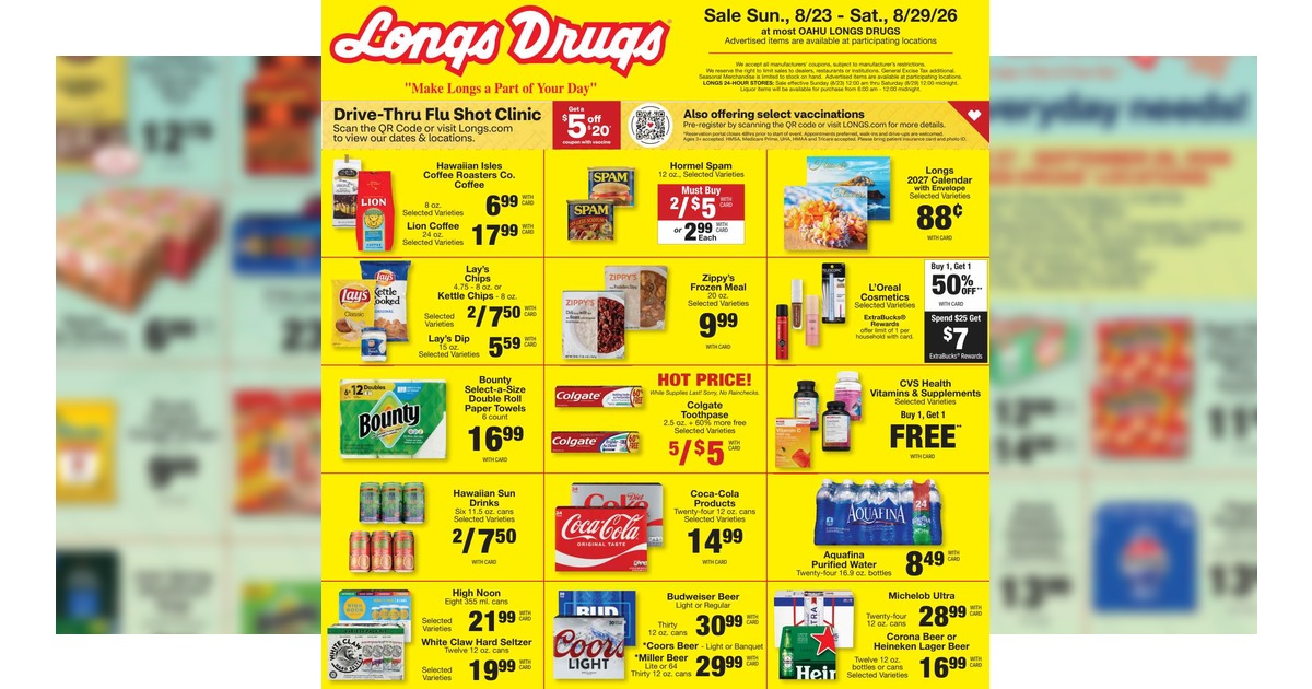 Longs Ad (8/23/26 - 8/29/26) Weekly Preview!