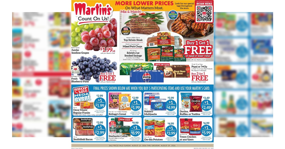 Martin’s Weekly Ad (8/23/26 – 8/29/26) Preview