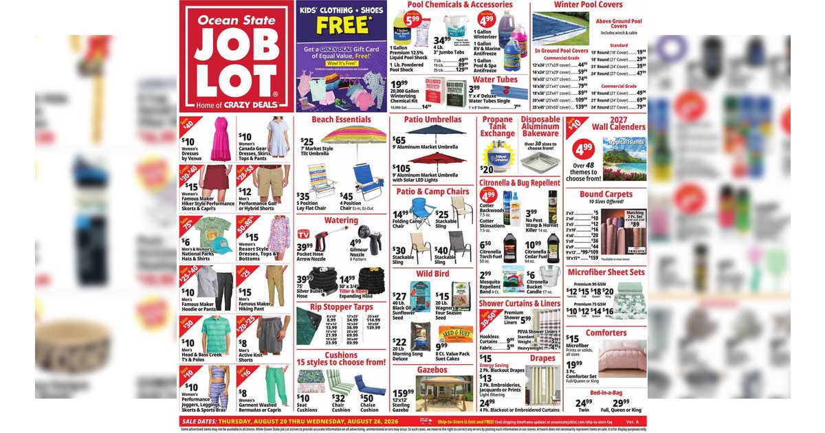 Ocean State Job Lot Ad (8/20/26 - 8/26/26) Preview!
