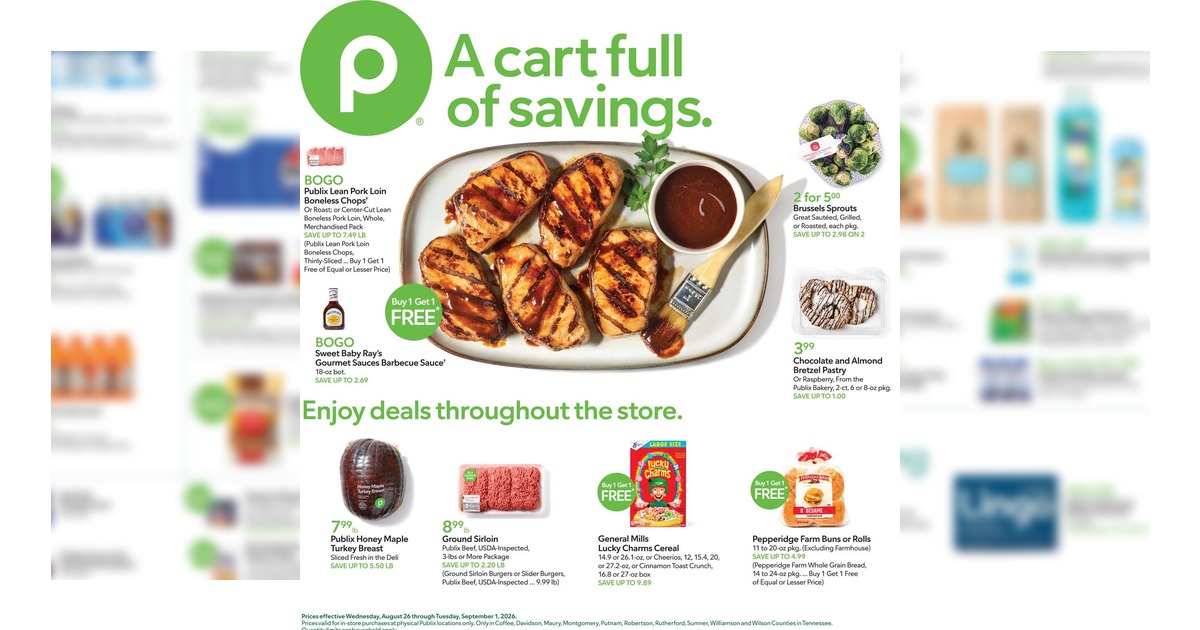 Publix Weekly Ad (8/26/26 - 9/1/26) Sneak Peek Preview