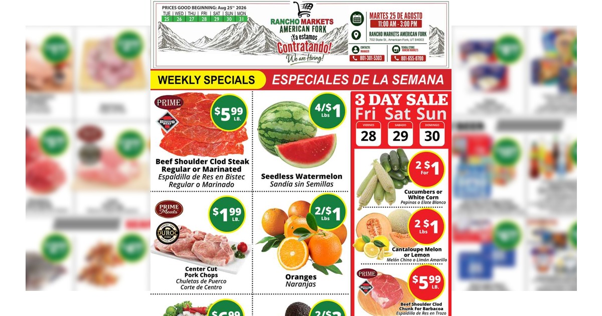 Rancho Markets Weekly Ad (8/25/26 - 8/31/26)