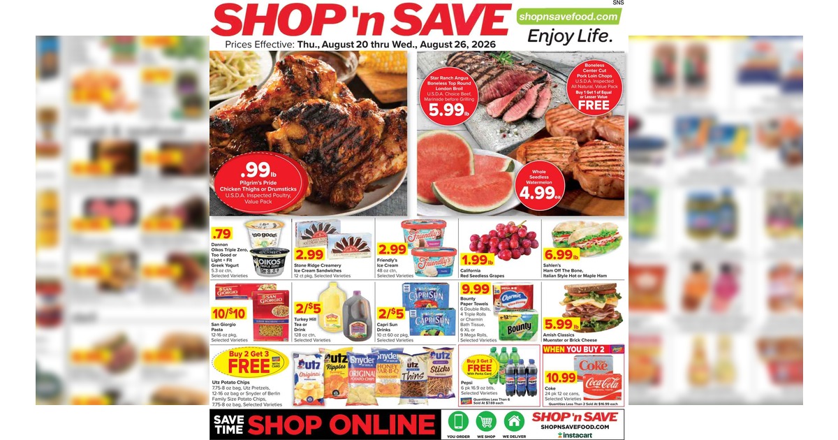 Shop 'n Save Weekly (8/20/26 - 8/26/26) Ad Preview