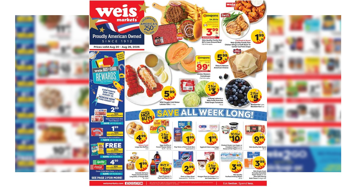 Weis Weekly Sale Ad (8/20/26- 8/26/26) Flyer Preview