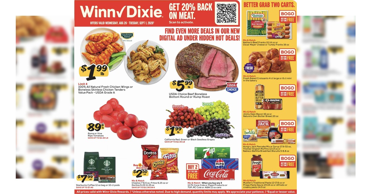 Winn Dixie Ad (8/26/26 - 9/1/26) Early Preview