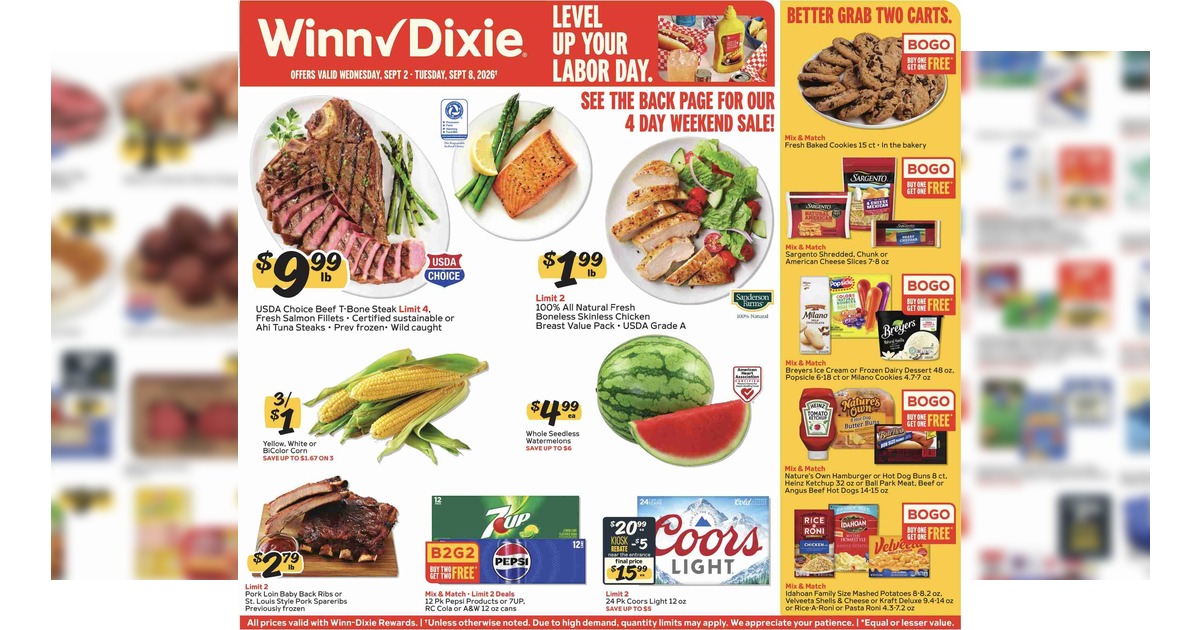Winn Dixie Weekly Ad (9/2/26 - 9/8/26) Preview