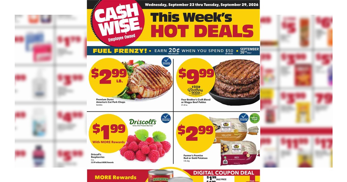 Cash Wise Weekly (9/23/26 – 9/29/26) Ad Preview!