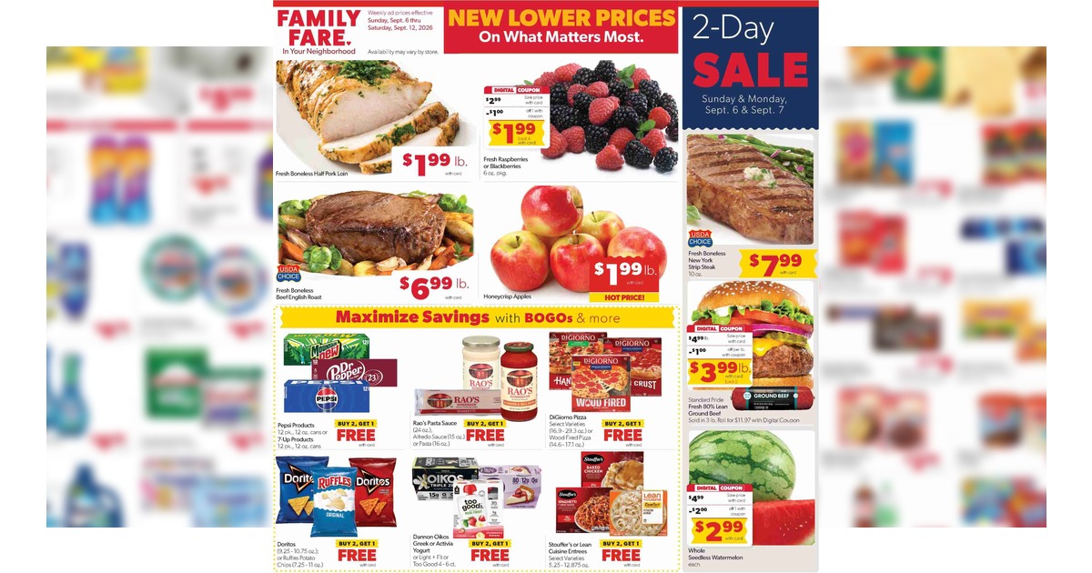 Family Fare Ad (9/6/26 - 9/12/26) Weekly Ad Preview