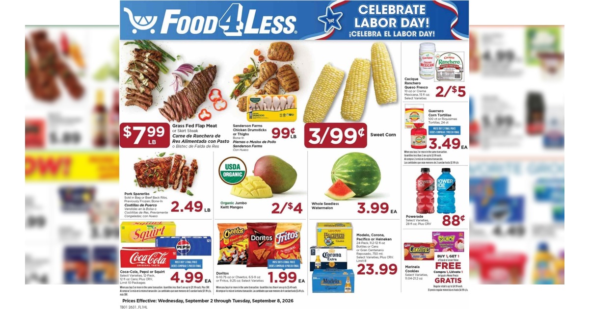 Food 4 Less Weekly Ad (9/2/26 – 9/8/26) Preview