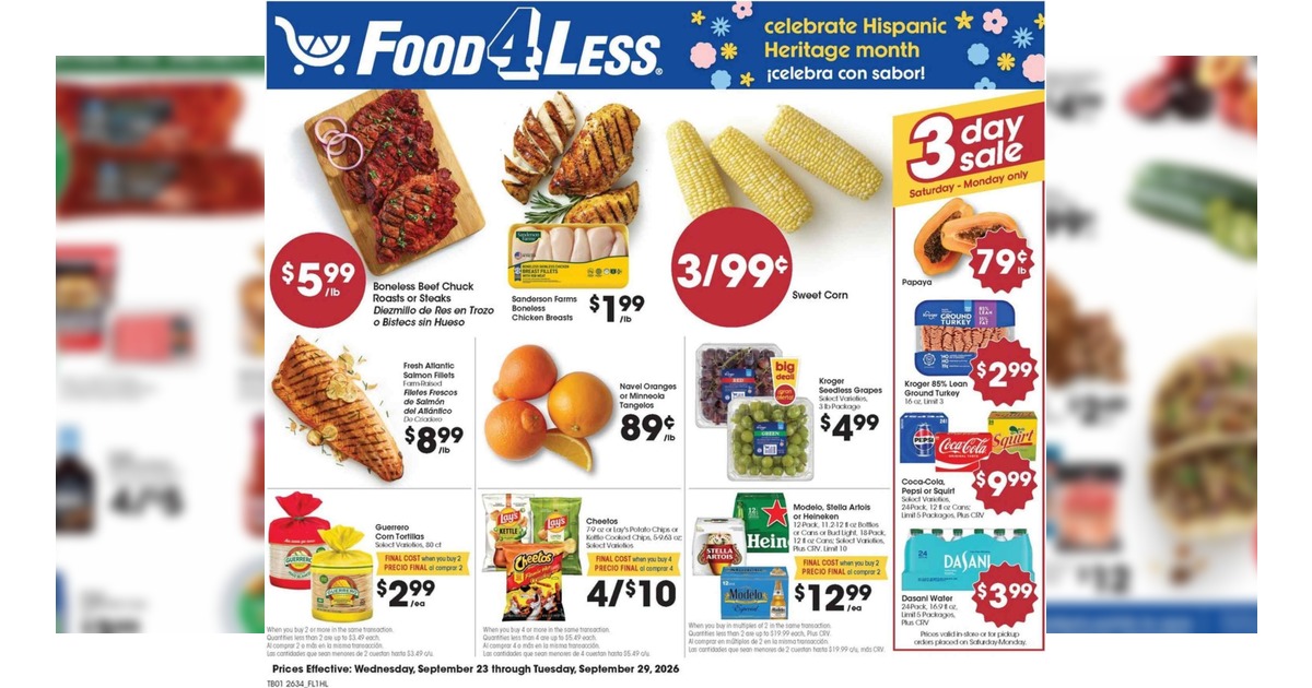 Food 4 Less Weekly Ad (9/23/26 – 9/29/26) Preview