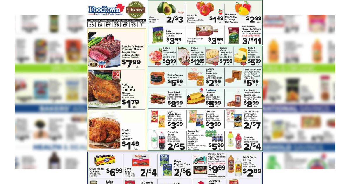 Foodtown Weekly Ad (9/25/26 - 10/1/26) Circular Preview