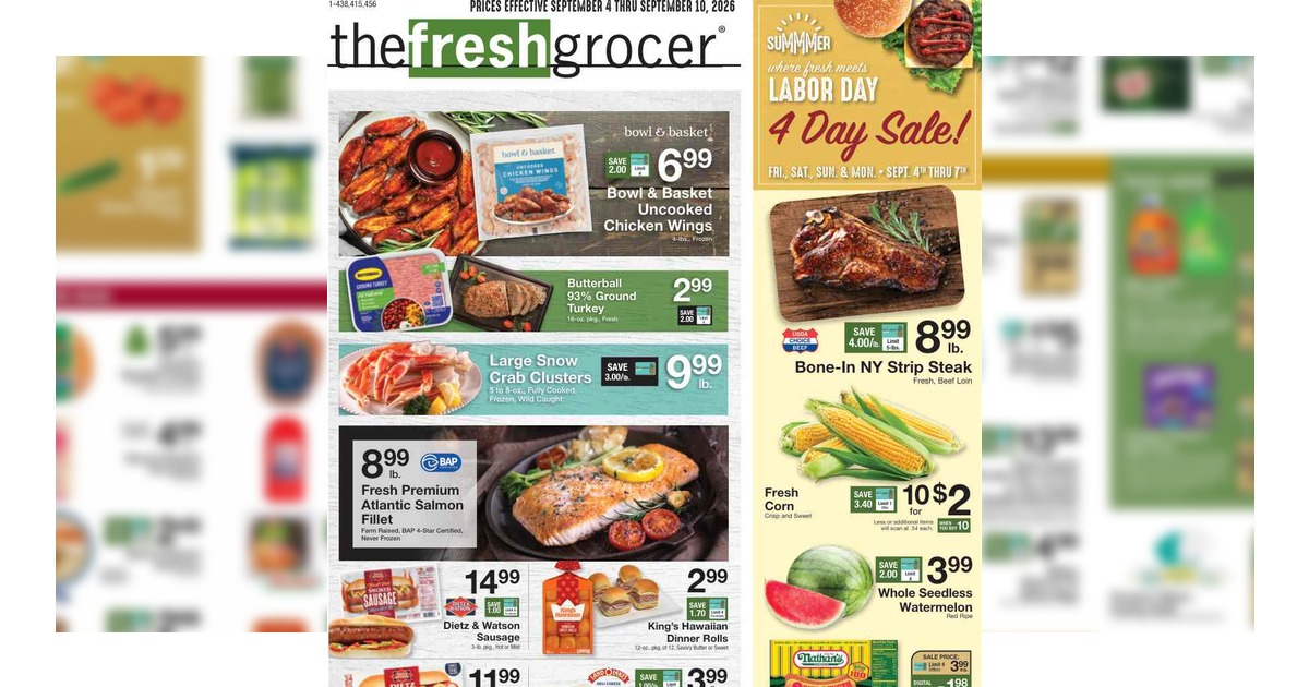 The Fresh Grocer Weekly Ad (9/4/26– 9/10/26) Preview