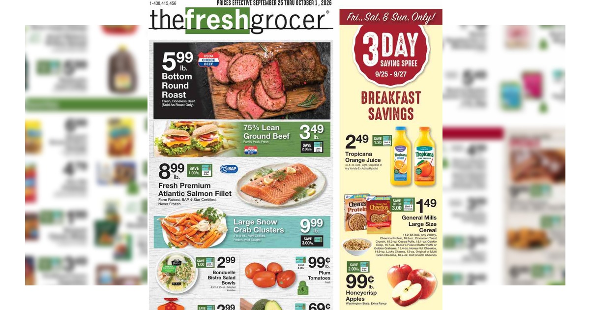 The Fresh Grocer Weekly Ad (9/25/26– 10/1/26) Preview