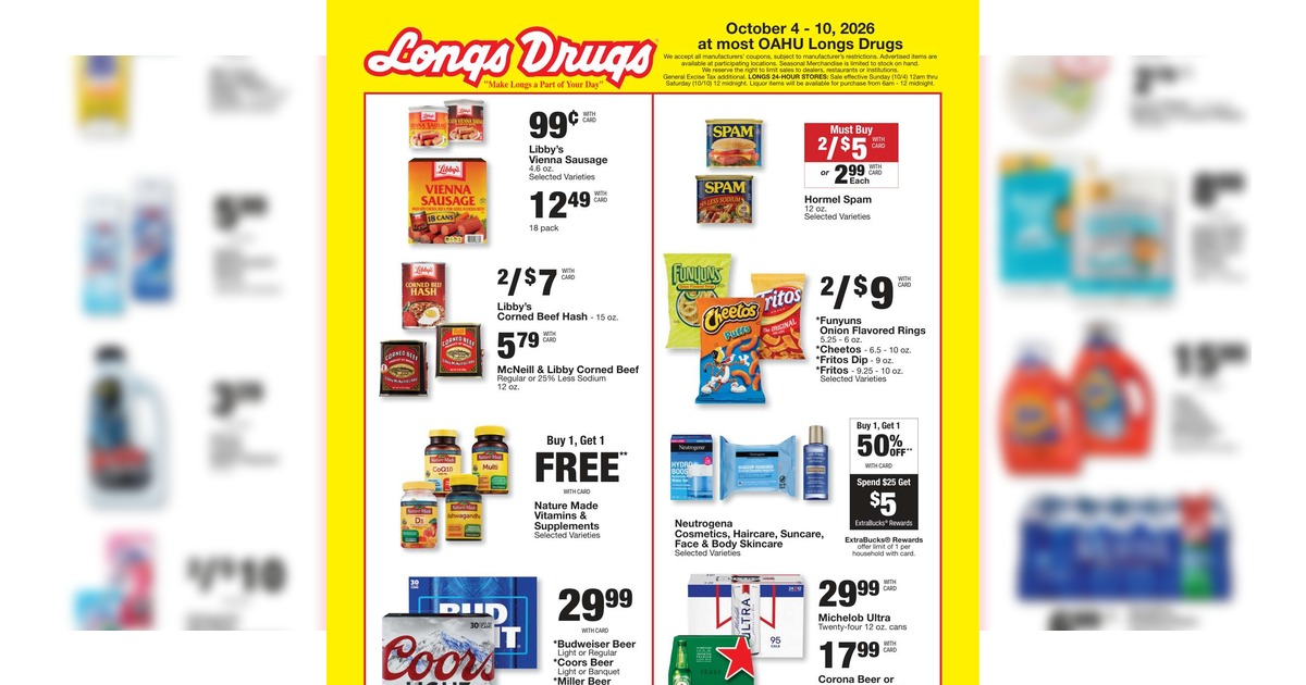 Longs Ad (10/4/26 - 10/10/26) Weekly Preview!
