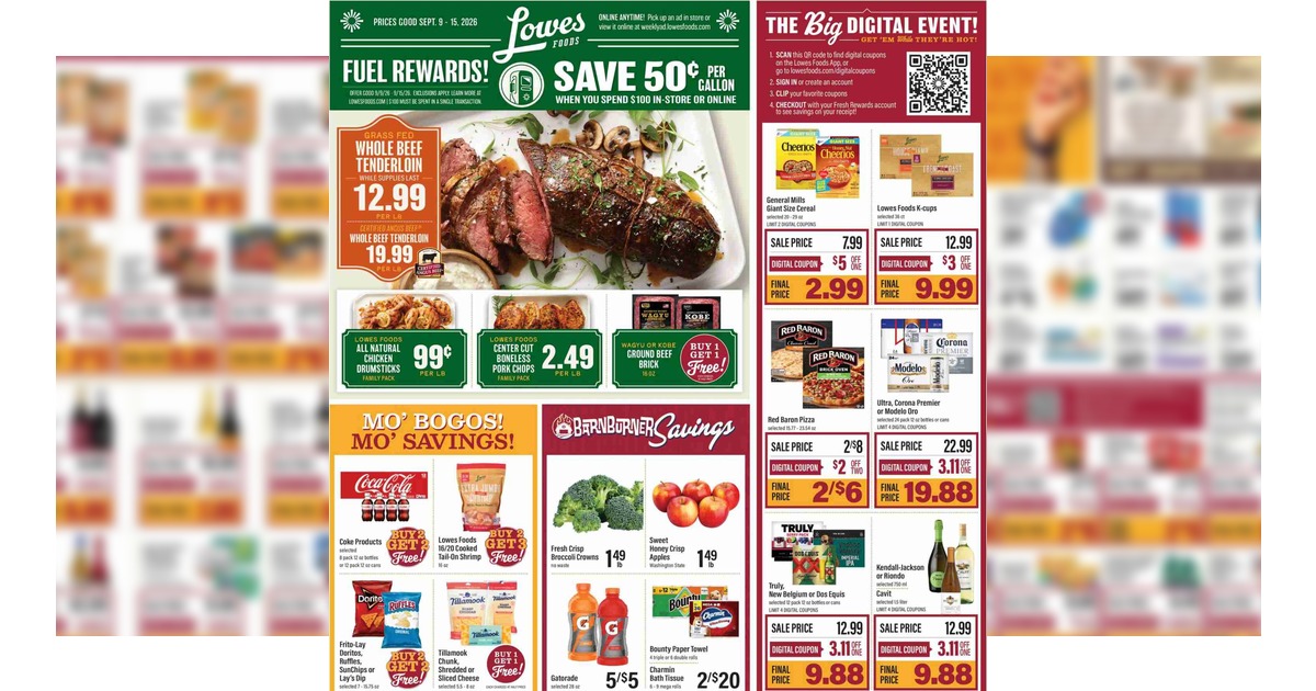 Lowes Foods Weekly Ad (9/9/26 – 9/15/26) Grocery Ad