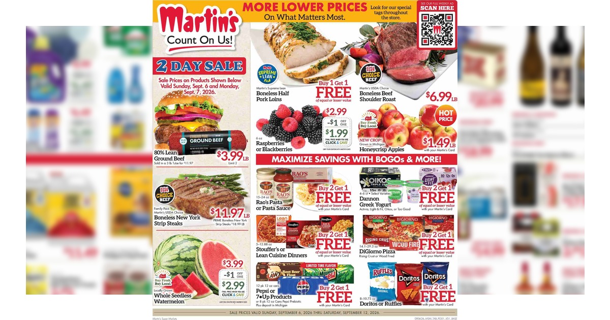 Martin’s Weekly Ad (9/6/26 – 9/12/26) Preview