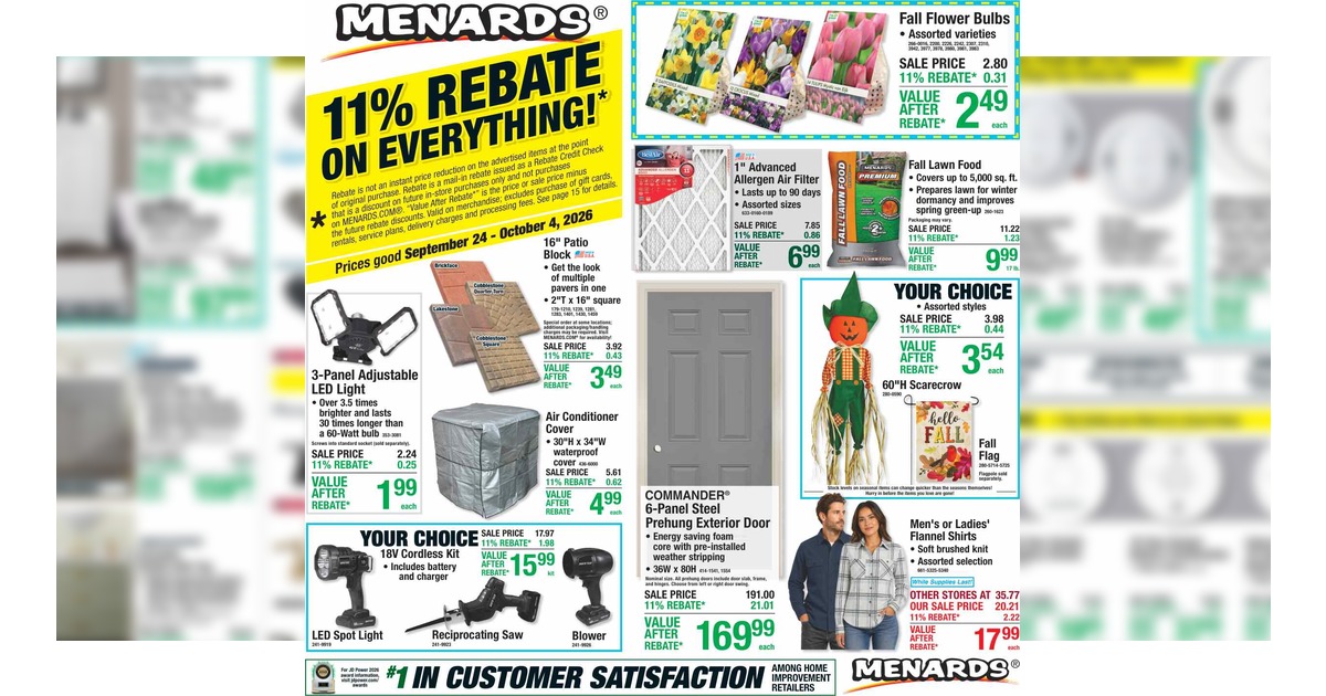 Menards Weekly Ad (9/24/26 - 10/4/26) Preview!