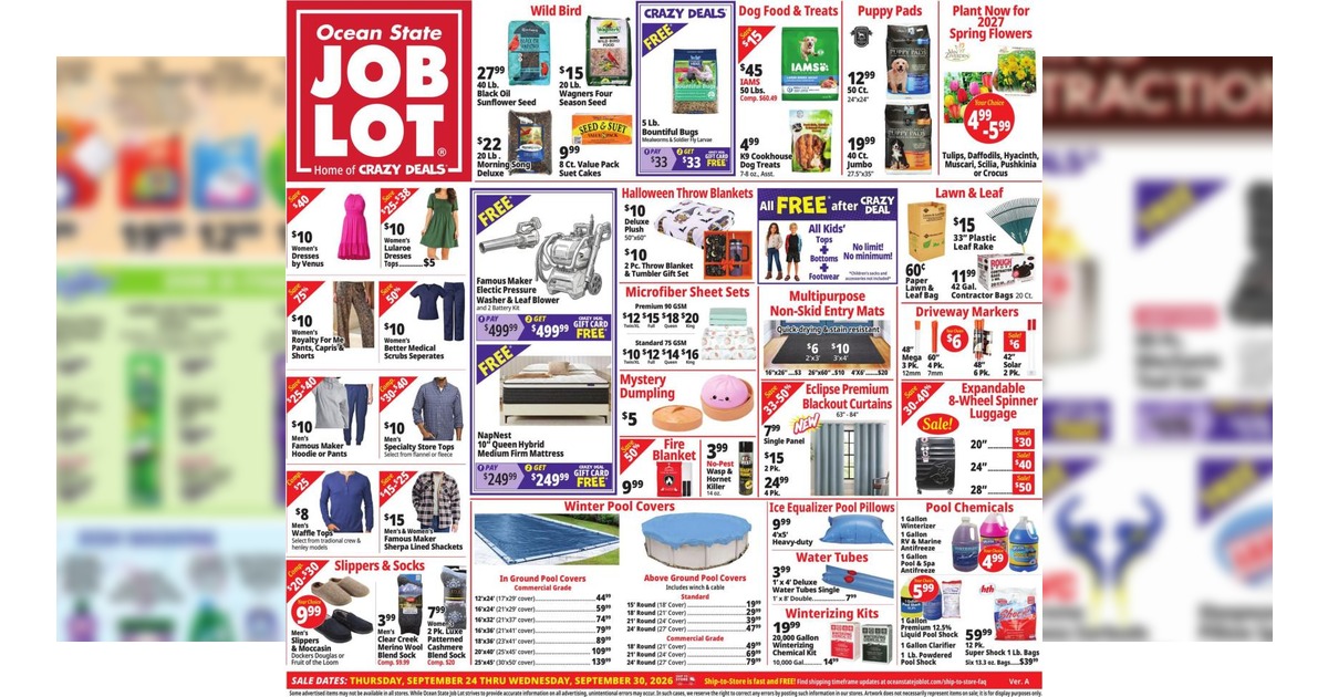 Ocean State Job Lot Ad (9/24/26 - 9/30/26) Preview