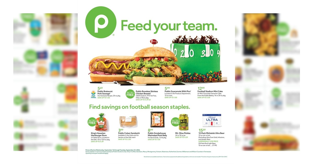 Publix Weekly Ad (9/16/26 - 9/22/26) Sneak Peek Preview