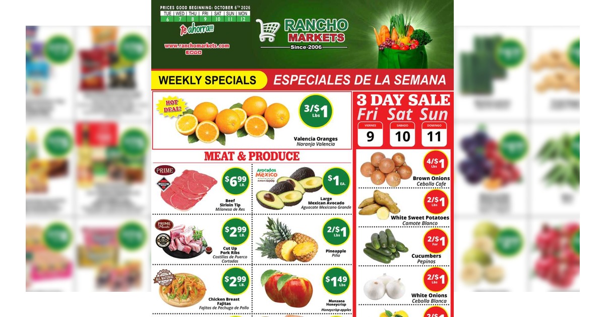 Rancho Markets Weekly Ad (10/6/26 - 10/12/26)