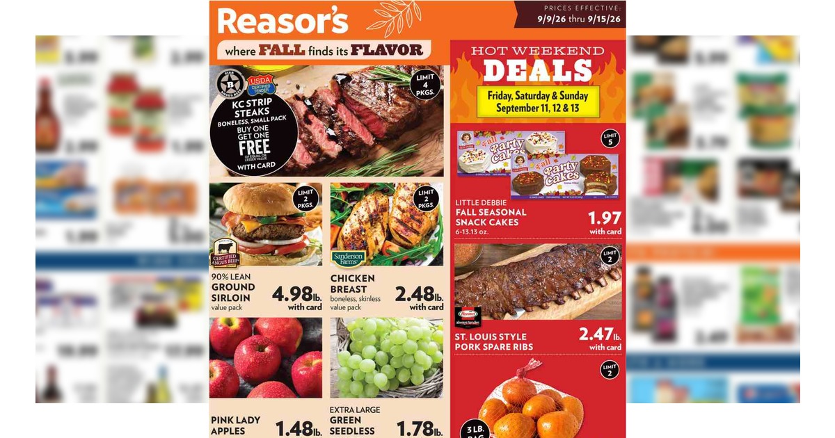 Reasor's Weekly Ad (9/9/26 – 9/15/26) Preview
