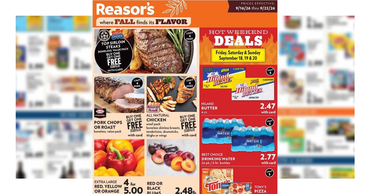 Reasor's Weekly Ad (9/16/26 – 9/22/26) Preview
