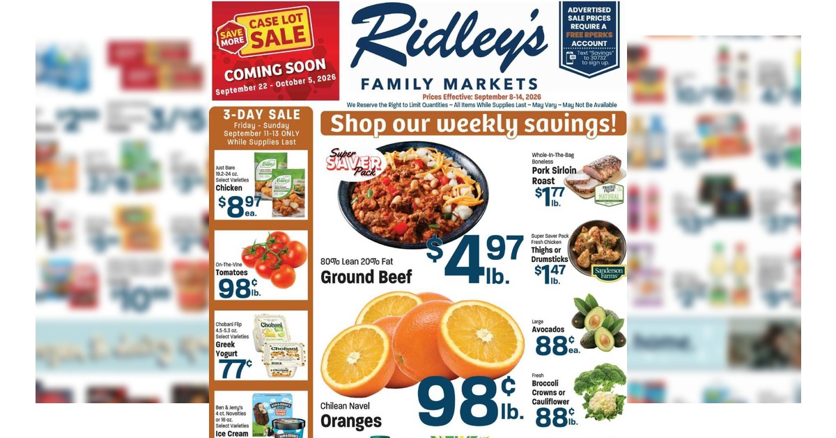 Ridley’s Ad (9/8/26 - 9/14/26) Weekly Ad Preview