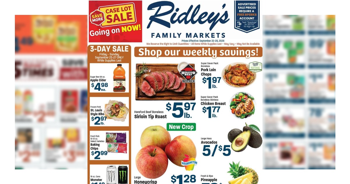 Ridley’s Ad (9/22/26 - 9/28/26) Weekly Ad Preview