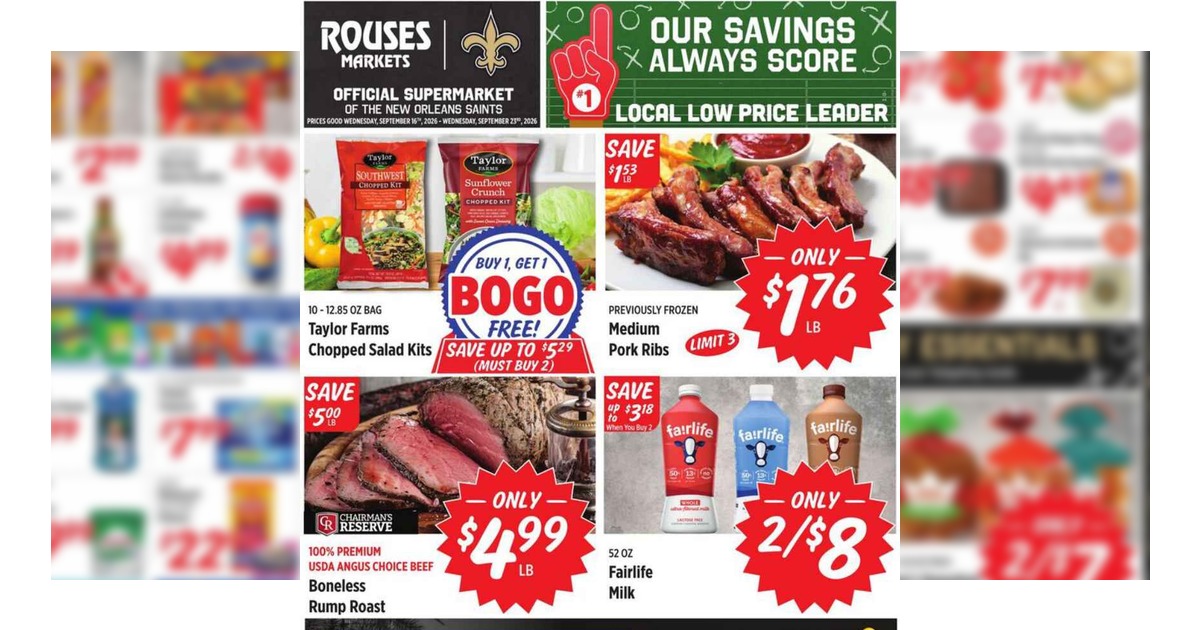 Rouses Weekly (9/16/26 – 9/23/26) Ad Preview
