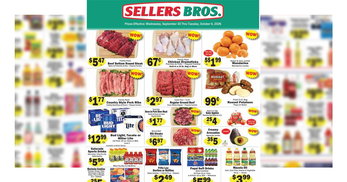 Sellers Bros. Weekly Ad (9/30/26 – 10/6/26) Preview