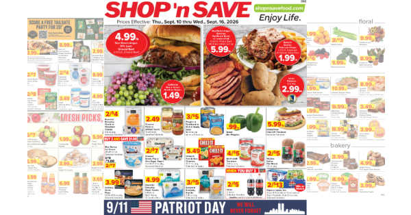 Shop 'n Save Weekly (9/10/26 - 9/16/26)