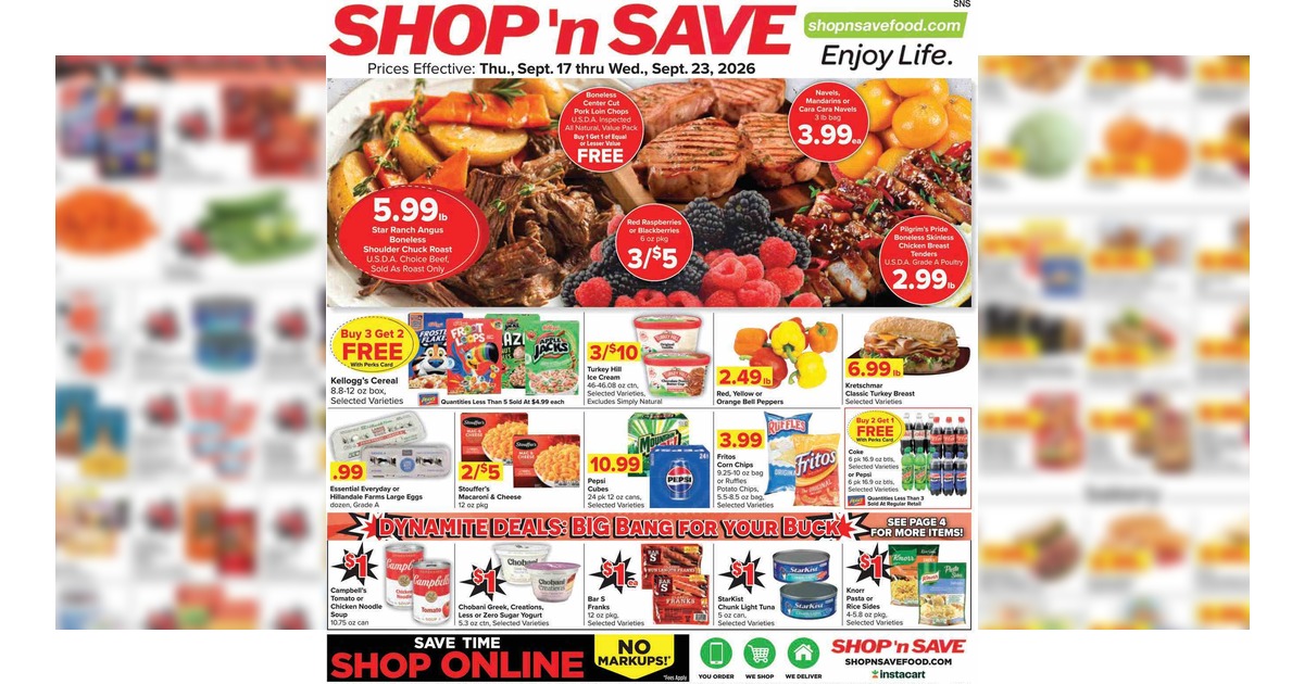 Shop 'n Save Weekly (9/17/26 - 9/23/26) Ad Preview