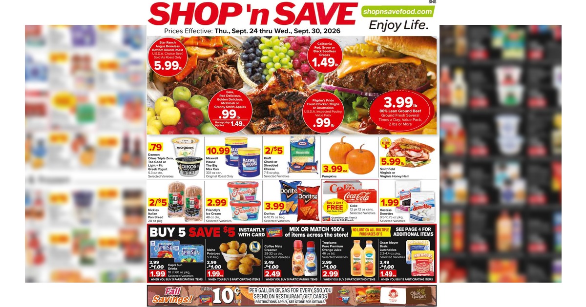 Shop 'n Save Weekly (9/24/26 - 9/30/26) Ad Preview
