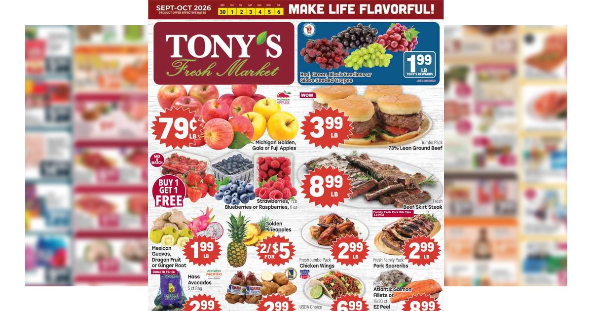 Tony's Fresh Market (9/30/26 – 10/6/26) Weekly Ad