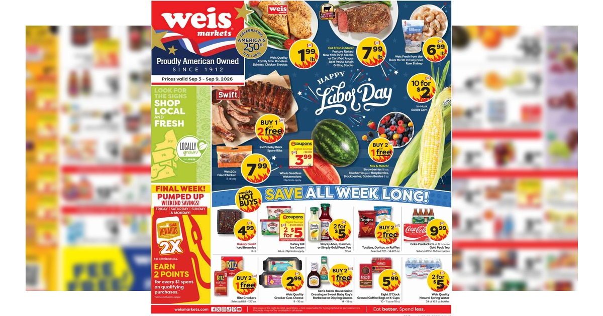 Weis Weekly Sale Ad (9/3/26- 9/9/26) Flyer Preview