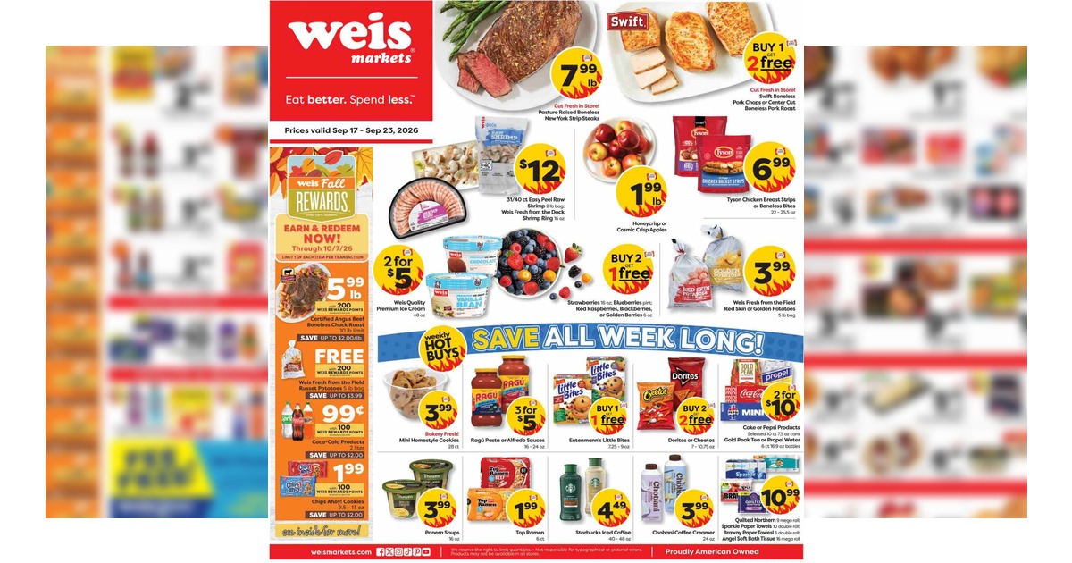 Weis Weekly Sale Ad (9/17/26 - 9/23/26) Flyer Preview