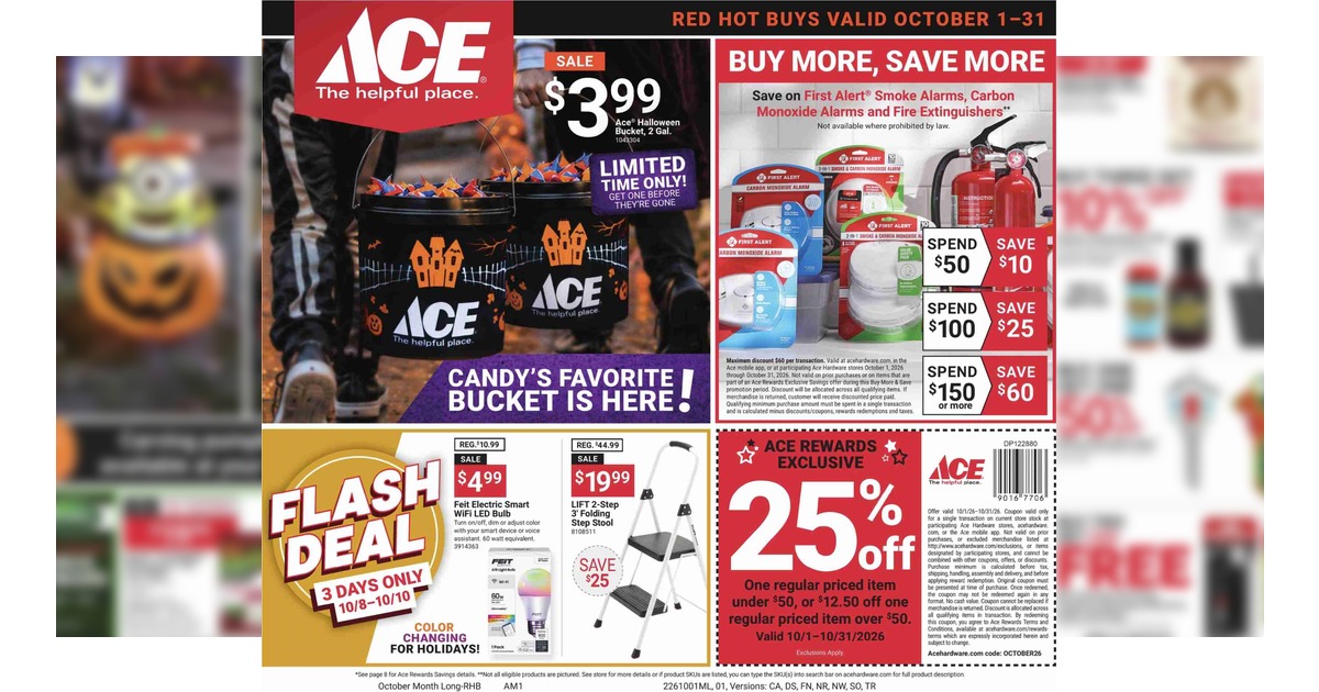 Ace Hardware October Flyer (10/1/26– 10/31/26) Early Ad