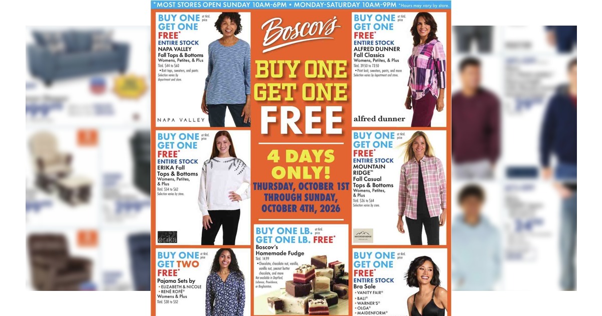 Boscov's Ad (10/1/26 - 10/7/26) Weekly Sales Preview