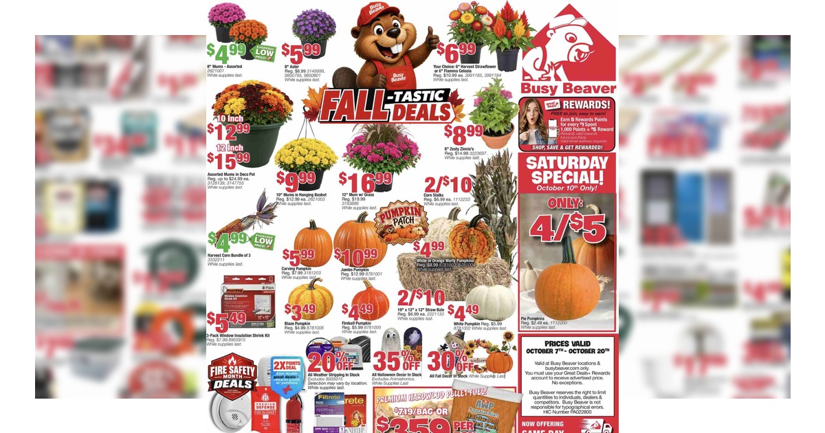 Busy Beaver Weekly Ad (10/7/26 – 10/20/26) Preview!