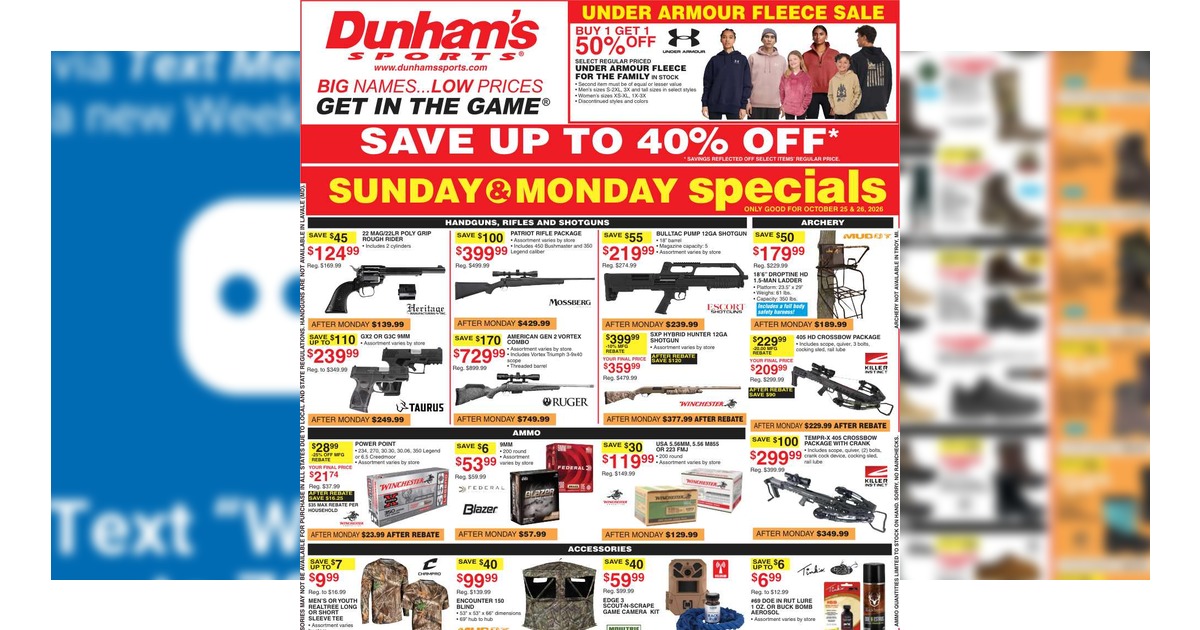 Dunham's Weekly Ad (10/24/26 - 10/29/26) Preview!