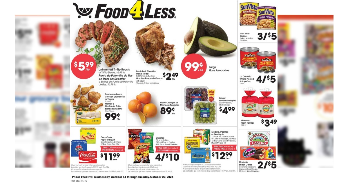 Food 4 Less Weekly Ad (10/14/26 – 10/20/26) Preview